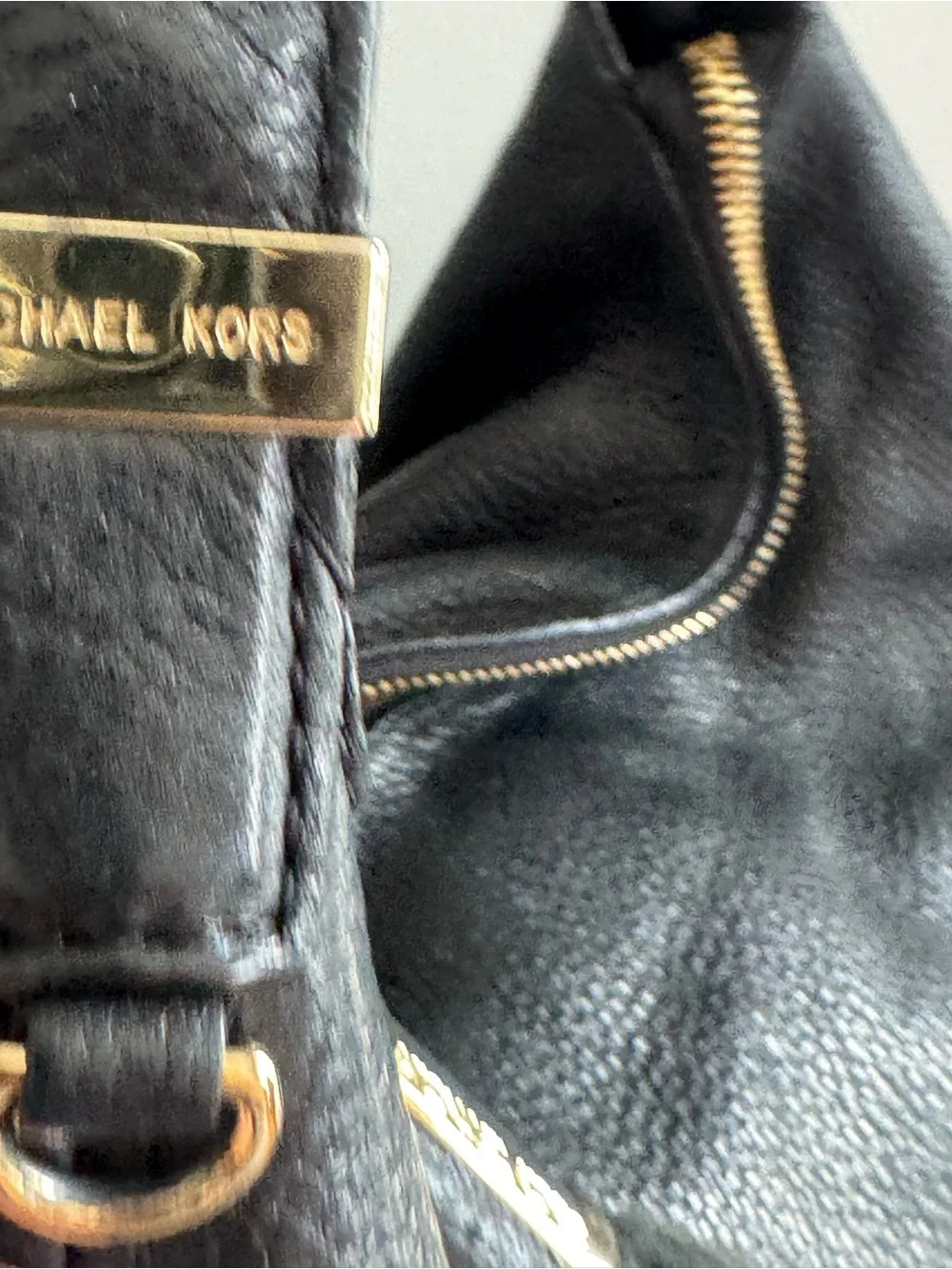 Michael Kors Black Leather Tassel Hobo Shoulder Bag